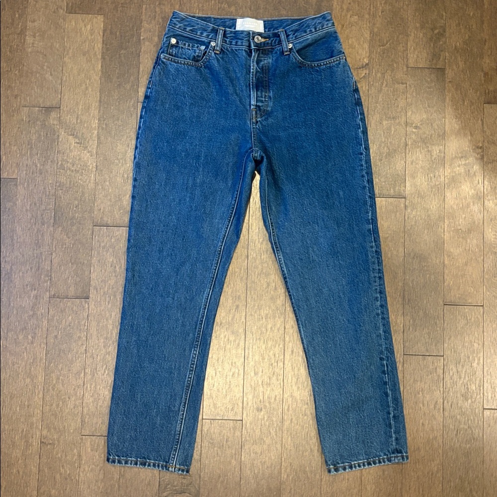 Everlane 100% Organic Cotton Denim, 90’s Cheeky, Size 27, Deep Atlantic Wash - Picture 5 of 9